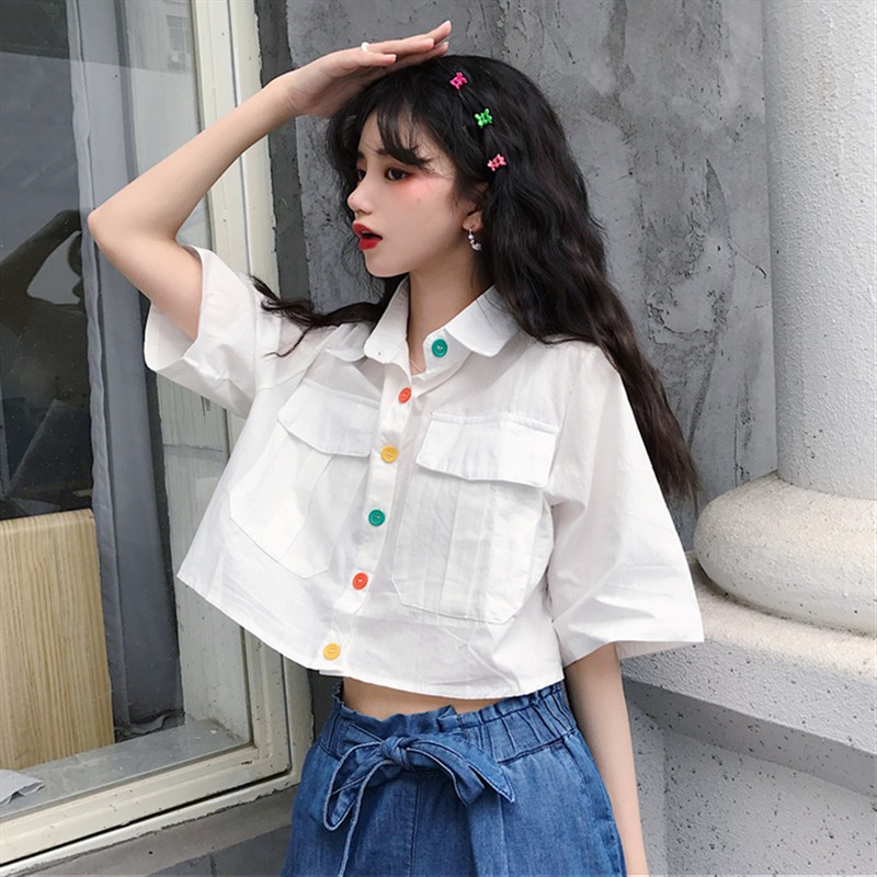 Áo croptop dạng sơ mi